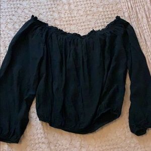 Brandy Melville off the should black crop